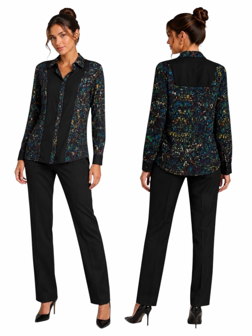 Derek Lam Design Nation Printed Button Down Shirt Size S